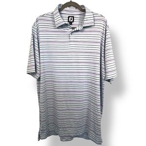 FootJoy‎ Striped Golf Polo Men's L Purple/Gray Stretch Performance